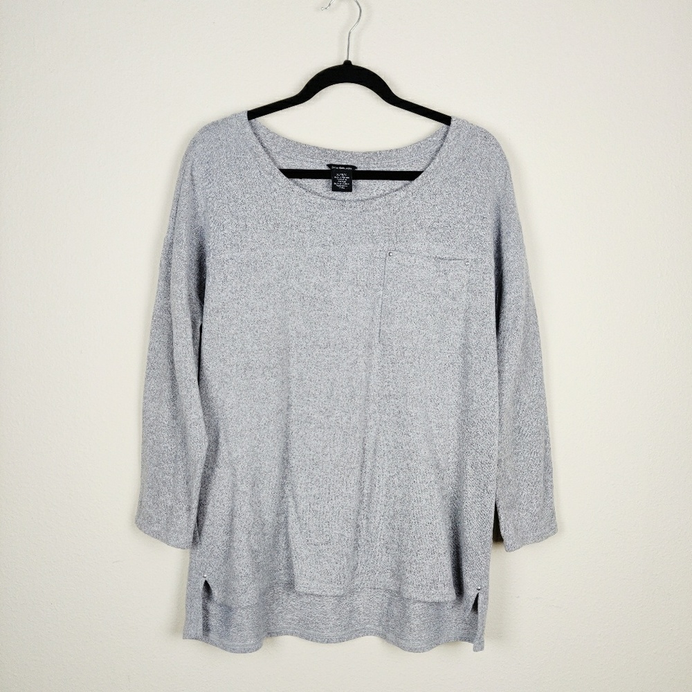 Calvin Klein 3/4 Sleeve Front Pocket Sweater Top